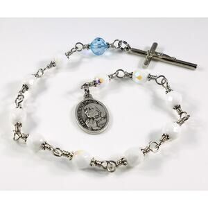 St. Teresa of Calcutta One Decade Rosary,  Crystal Beads